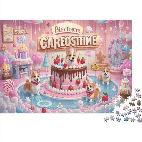 Corgi 1000 Teile Puzzle Für Erwachsene Und Kinder Ab 14 Jahren Short Legs Round Eyes Healing Cute Pet Style with Playful Lively Vibe Grasslandstle von CRKATXU