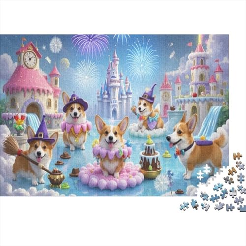 Corgi 1000 Teile Puzzle Für Für Erwachsene Ab 14 Jahren Short Legs Round Eyes Healing Cute Pet Style with Playful Lively Vibe Grasslandstle Jigsaw von CRKATXU