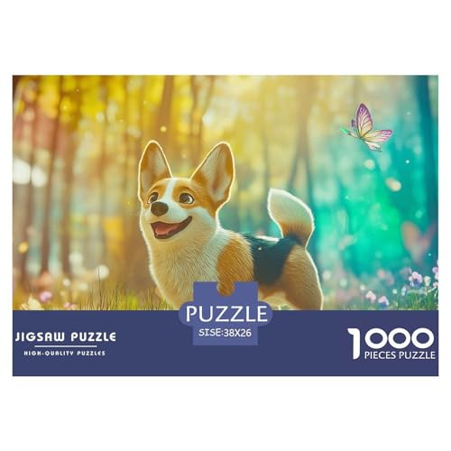 Corgi Puzzle 1000 Teile Schwer Puzzle Spielzeug Lernspiel Impossible Herausforderungsspielzeug Für Erwachsene Und Kinder in Bewährter 38x26cm/1000pcs von CRKATXU