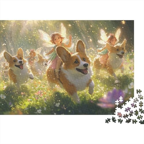Corgi Puzzle 1000-teilige Schwer Puzzle Spielzeug Lernspiel Impossible Herausforderung Spielzeug Für Erwachsene Und Kinder in Bewährter 1000pcs (75x50cm) von CRKATXU