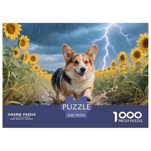 Corgi Puzzle 1000-teilige Schwer Puzzle Spielzeug Lernspiel Impossible Herausforderung Spielzeug Für Erwachsene Und Kinder in Bewährter 70x50cm/1000pcs von CRKATXU
