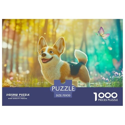 Corgi Puzzle 1000-teilige Schwer Puzzle Spielzeug Pädagogisches Spiel Impossible Herausforderungsspielzeug Für Erwachsene Und Kinder Ab 14 Jahren 70x50cm/1000pcs von CRKATXU