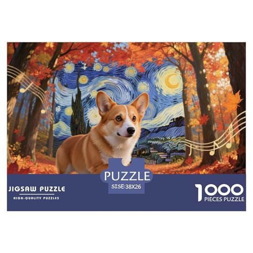 Corgi Puzzles 1000 Teile Schwer Puzzle Spielzeug Lernspiel Impossible Herausforderung Spielzeug Für Erwachsene Und Kinder Ab 14 Jahren 38x26cm/1000pcs von CRKATXU