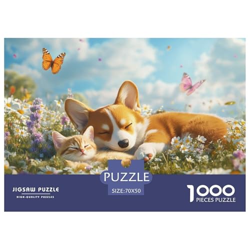 Corgi Puzzles 1000 Teile Schwer Puzzle Spielzeug Lernspiel Impossible Herausforderung Spielzeug Für Erwachsene Und Kinder in Bewährter 70x50cm/1000pcs von CRKATXU
