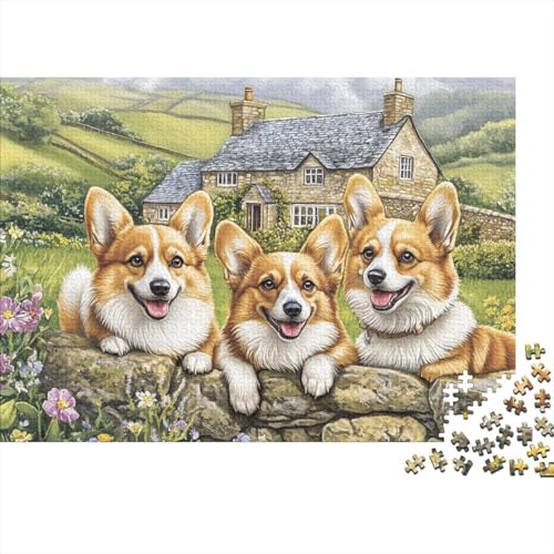 Corgi Puzzles 1000 Teile Schwer Puzzle Spielzeug Lernspiel Impossible Herausforderungsspielzeug Für Erwachsene Und Kinder Ab 14 Jahren 1000pcs (75x50cm) von CRKATXU
