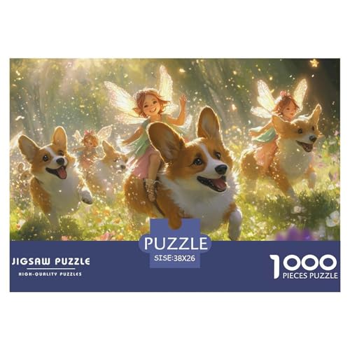 Corgi Puzzles 1000 Teile Schwer Puzzle Spielzeug Pädagogisches Spiel Impossible Herausforderungsspielzeug Für Erwachsene Und Kinder Ab 14 Jahren 38x26cm/1000pcs von CRKATXU