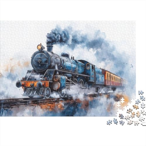 Dampfzug Puzzles 1000 Teile Schwer Puzzle Spielzeug Lernspiel Impossible Herausforderungsspielzeug Für Erwachsene Kinder 1000pcs (75x50cm) von CRKATXU