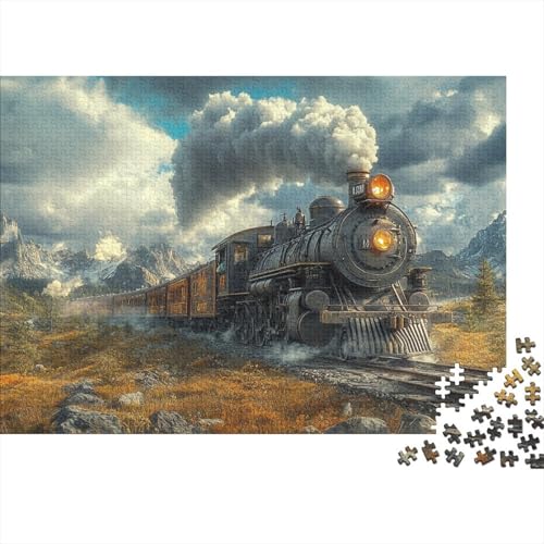 Dampfzug Puzzles 1000 Teile Schwer Puzzle Spielzeug Pädagogisches Spiel Impossible Herausforderung Spielzeug Für Erwachsene Und Kinder Ab 12 Jahren 1000pcs (75x50cm) von CRKATXU