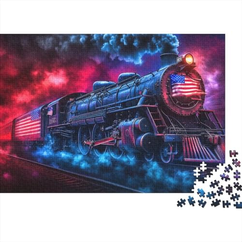 Dampfzug Puzzles 1000 Teile Schwer Puzzle Spielzeug Pädagogisches Spiel Impossible Herausforderung Spielzeug Für Erwachsene Und Kinder Ab 14 Jahren 1000pcs (75x50cm) von CRKATXU