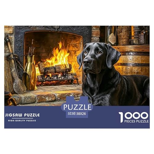 Der Labrador Retriever Puzzle 1000-teilige Schwer Puzzle Spielzeug Lernspiel Impossible Herausforderung Spielzeug Für Erwachsene Und Kinder Ab 14 Jahren 38x26cm/1000pcs von CRKATXU