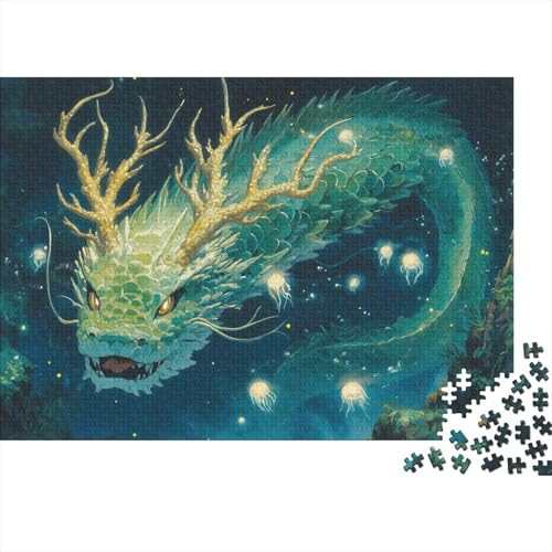 Drachen Puzzle 1000 Teile Schwer Puzzle Spielzeug Lernspiel Impossible Herausforderungsspielzeug Für Erwachsene Und Kinder in Bewährter 1000pcs (75x50cm) von CRKATXU