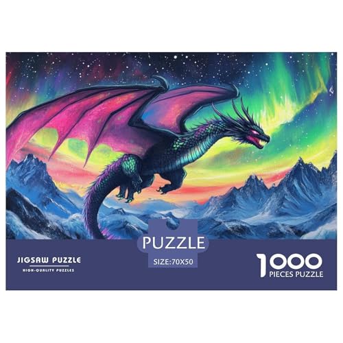 Drachen Puzzle 1000 Teile Schwer Puzzle Spielzeug Pädagogisches Spiel Impossible Herausforderung Spielzeug Für Erwachsene Kinder 70x50cm/1000pcs von CRKATXU