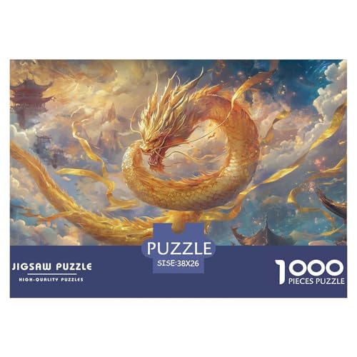 Drachen Puzzle 1000-teilige Schwer Puzzle Spielzeug Lernspiel Impossible Herausforderung Spielzeug Für Erwachsene Und Kinder Ab 12 Jahren 38x26cm/1000pcs von CRKATXU