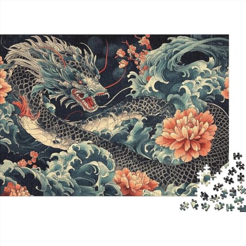 Drachen Puzzle 1000-teilige Schwer Puzzle Spielzeug Lernspiel Impossible Herausforderung Spielzeug Für Erwachsene Und Kinder in Bewährter 1000pcs (75x50cm) von CRKATXU