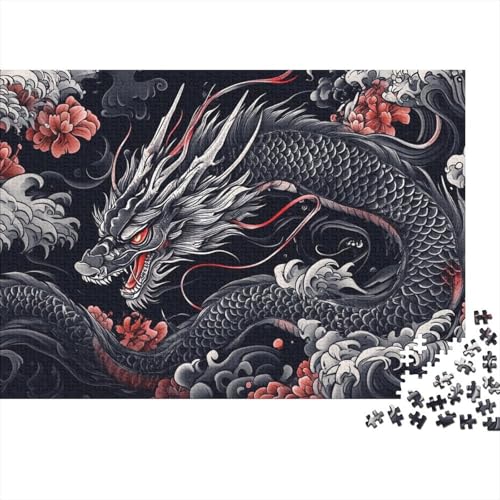 Drachen Puzzle 1000-teilige Schwer Puzzle Spielzeug Lernspiel Impossible Herausforderungsspielzeug Für Erwachsene Und Kinder Ab 14 Jahren 1000pcs (75x50cm) von CRKATXU
