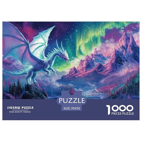 Drachen Puzzles 1000 Teile Schwer Puzzle Spielzeug Pädagogisches Spiel Impossible Herausforderungsspielzeug Für Erwachsene Kinder 70x50cm/1000pcs von CRKATXU