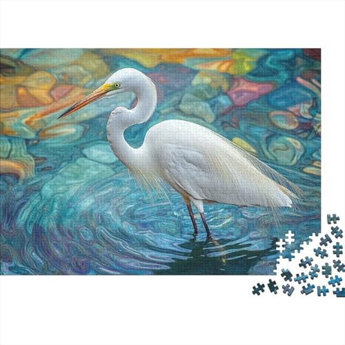 Egret Puzzle 1000-teilige Schwer Puzzle Spielzeug Pädagogisches Spiel Impossible Herausforderungsspielzeug Für Erwachsene Und Kinder Ab 14 Jahren 1000pcs (75x50cm) von CRKATXU