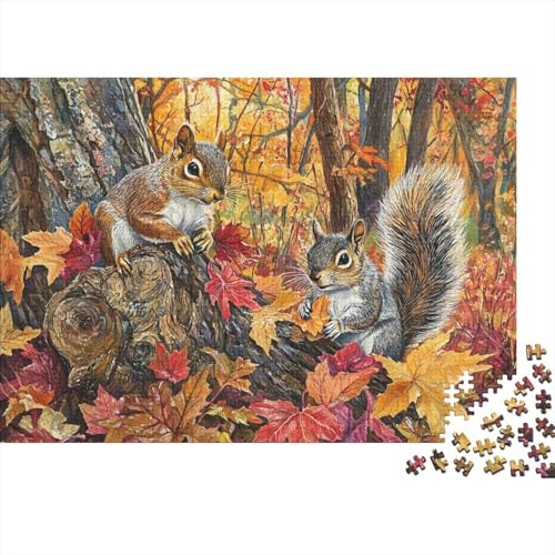Eichhörnchen Puzzle 1000-teilige Schwer Puzzle Spielzeug Lernspiel Impossible Herausforderungsspielzeug Für Erwachsene Und Kinder Ab 12 Jahren 1000pcs (75x50cm) von CRKATXU