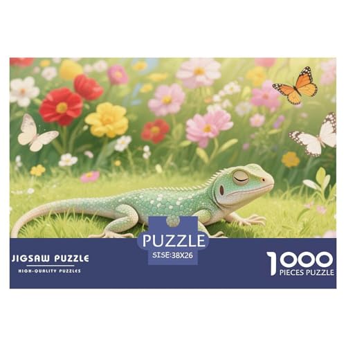 Eidechse Puzzle 1000 Teile Schwer Puzzle Spielzeug Lernspiel Impossible Herausforderung Spielzeug Für Erwachsene Und Kinder in Bewährter 38x26cm/1000pcs von CRKATXU