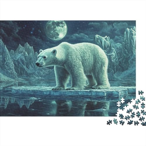Eisbär Puzzle 1000 Teile Schwer Puzzle Spielzeug Pädagogisches Spiel Impossible Herausforderung Spielzeug Für Erwachsene Und Kinder Ab 14 Jahren 1000pcs (75x50cm) von CRKATXU