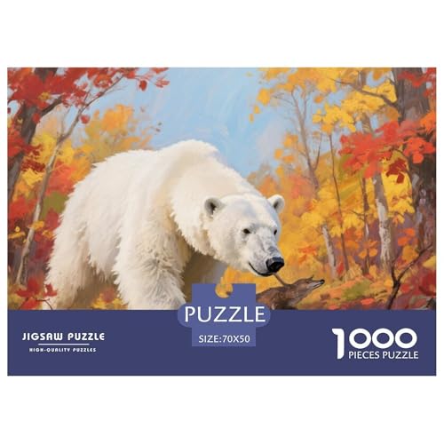 Eisbär Puzzle 1000 Teile Schwer Puzzle Spielzeug Pädagogisches Spiel Impossible Herausforderung Spielzeug Für Erwachsene Und Kinder in Bewährter 70x50cm/1000pcs von CRKATXU