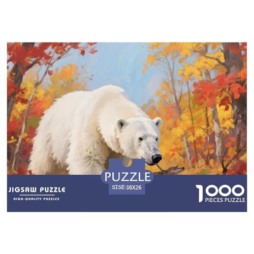 Eisbär Puzzle 1000 Teile Schwer Puzzle Spielzeug Pädagogisches Spiel Impossible Herausforderungsspielzeug Für Erwachsene Und Kinder Ab 14 Jahren 38x26cm/1000pcs von CRKATXU