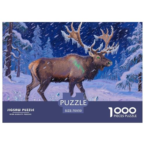 Elch Puzzles 1000 Teile Schwer Puzzle Spielzeug Lernspiel Impossible Herausforderungsspielzeug Für Erwachsene Und Kinder Ab 12 Jahren 70x50cm/1000pcs Elch Puzzles 1000 Teile Schwer Puzzle Spielzeug Lernspiel Impossible Herausforderungsspielzeug Für Erwachsene Und Kinder Ab 12 Jahren 70x50cm/1000pcs von CRKATXU
