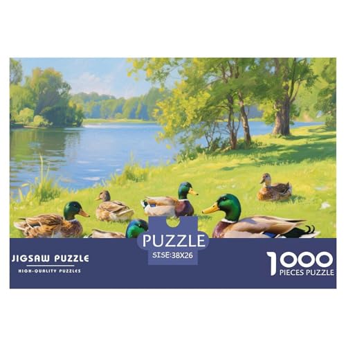 Ente Puzzles 1000 Teile Schwer Puzzle Spielzeug Lernspiel Impossible Herausforderungsspielzeug Für Erwachsene Und Kinder in Bewährter 38x26cm/1000pcs von CRKATXU
