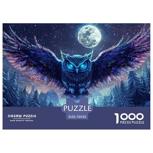 Eule Puzzle 1000 Teile Schwer Puzzle Spielzeug Lernspiel Impossible Herausforderungsspielzeug Für Erwachsene Und Kinder in Bewährter 70x50cm/1000pcs von CRKATXU