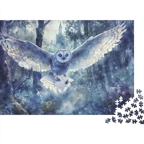 Eule Puzzle 1000 Teile Schwer Puzzle Spielzeug Pädagogisches Spiel Impossible Herausforderungsspielzeug Für Erwachsene Kinder 1000pcs (75x50cm) von CRKATXU