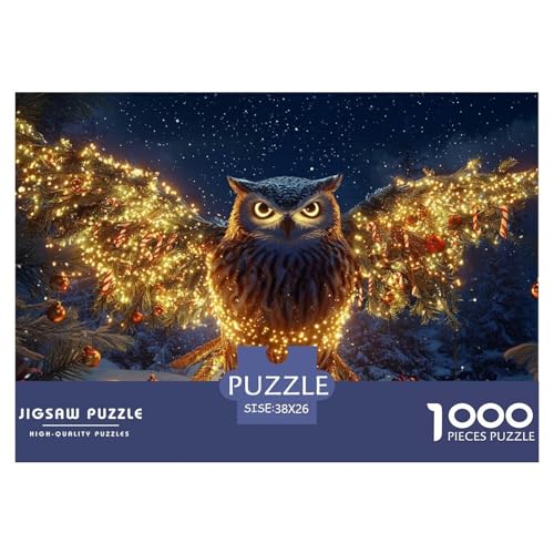 Eule Puzzle 1000-teilige Schwer Puzzle Spielzeug Lernspiel Impossible Herausforderung Spielzeug Für Erwachsene Kinder 38x26cm/1000pcs von CRKATXU