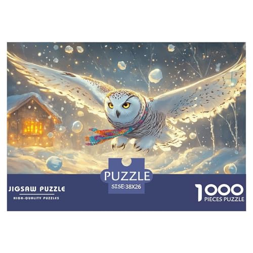 Eule Puzzle 1000-teilige Schwer Puzzle Spielzeug Lernspiel Impossible Herausforderung Spielzeug Für Erwachsene Und Kinder in Bewährter 38x26cm/1000pcs von CRKATXU