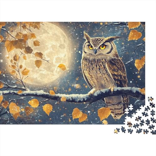 Eule Puzzle 1000-teilige Schwer Puzzle Spielzeug Lernspiel Impossible Herausforderungsspielzeug Für Erwachsene Und Kinder Ab 14 Jahren 1000pcs (75x50cm) von CRKATXU