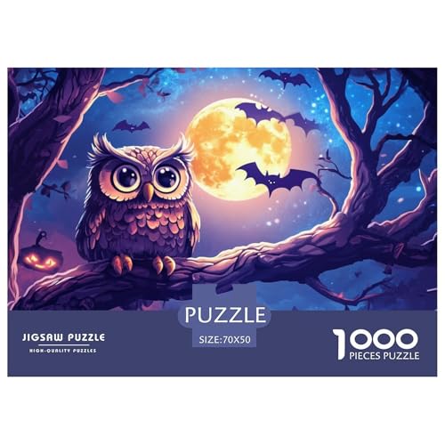 Eule Puzzle 1000-teilige Schwer Puzzle Spielzeug Lernspiel Impossible Herausforderungsspielzeug Für Erwachsene Und Kinder in Bewährter 70x50cm/1000pcs von CRKATXU