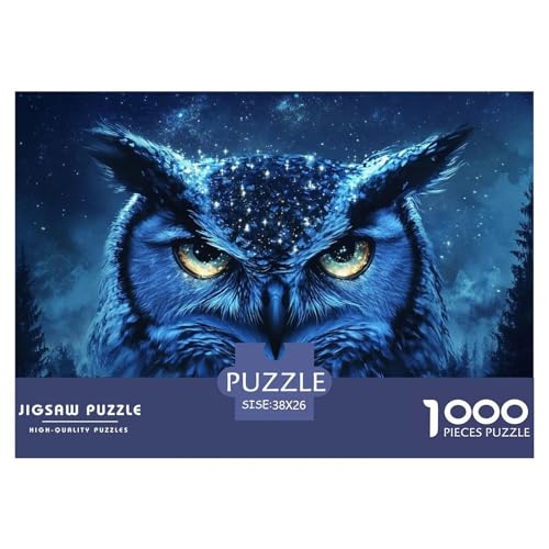 Eule Puzzles 1000 Teile Schwer Puzzle Spielzeug Lernspiel Impossible Herausforderung Spielzeug Für Erwachsene Und Kinder Ab 12 Jahren 38x26cm/1000pcs von CRKATXU