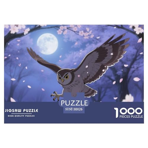 Eule Puzzles 1000 Teile Schwer Puzzle Spielzeug Lernspiel Impossible Herausforderung Spielzeug Für Erwachsene Und Kinder Ab 14 Jahren 38x26cm/1000pcs von CRKATXU