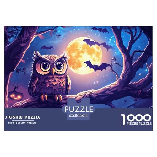 Eule Puzzles 1000 Teile Schwer Puzzle Spielzeug Lernspiel Impossible Herausforderung Spielzeug Für Erwachsene Und Kinder in Bewährter 38x26cm/1000pcs von CRKATXU