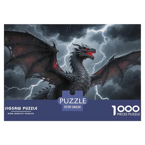 Europäischer Drache Puzzle 1000 Teile Schwer Puzzle Spielzeug Pädagogisches Spiel Impossible Herausforderung Spielzeug Für Erwachsene Kinder 38x26cm/1000pcs von CRKATXU