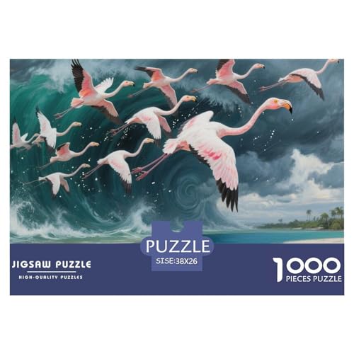 Flamenco Puzzle 1000-teilige Schwer Puzzle Spielzeug Lernspiel Impossible Herausforderung Spielzeug Für Erwachsene Kinder 38x26cm/1000pcs von CRKATXU