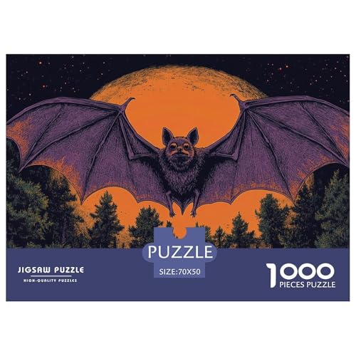 Fledermaus Puzzle 1000 Teile Schwer Puzzle Spielzeug Lernspiel Impossible Herausforderungsspielzeug Für Erwachsene Und Kinder in Bewährter 70x50cm/1000pcs von CRKATXU