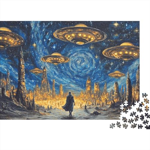 Fliegende Teller Puzzle 1000 Teile Schwer Puzzle Spielzeug Lernspiel Impossible Herausforderungsspielzeug Für Erwachsene Und Kinder Ab 12 Jahren 1000pcs (75x50cm) von CRKATXU