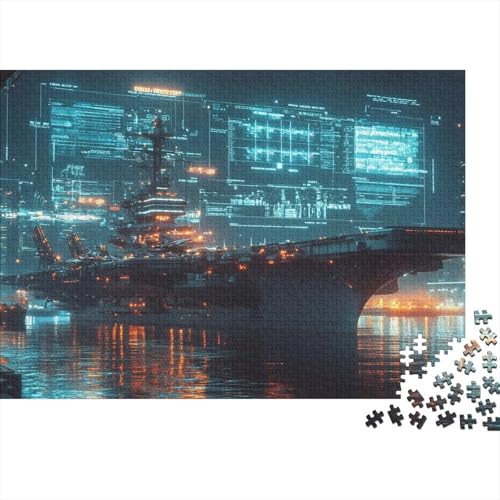 Flugzeuge Carrier Puzzle 1000-teilige Schwer Puzzle Spielzeug Pädagogisches Spiel Impossible Herausforderung Spielzeug Für Erwachsene Kinder 1000pcs (75x50cm) von CRKATXU