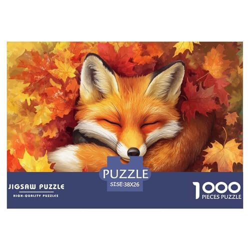 Fox Puzzle 1000-teilige Schwer Puzzle Spielzeug Pädagogisches Spiel Impossible Herausforderungsspielzeug Für Erwachsene Kinder 38x26cm/1000pcs von CRKATXU