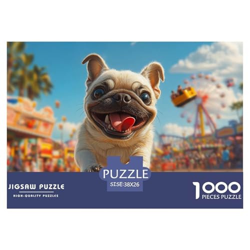 Französische BullHundsge Puzzles 1000 Teile Schwer Puzzle Spielzeug Lernspiel Impossible Herausforderung Spielzeug Für Erwachsene Kinder 38x26cm/1000pcs von CRKATXU