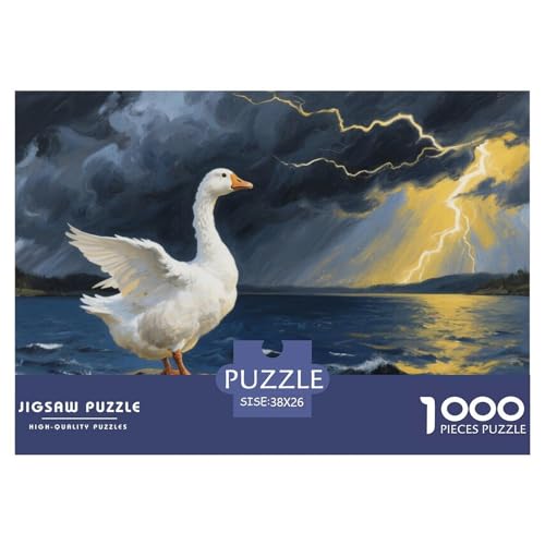 Gänse Puzzle 1000-teilige Schwer Puzzle Spielzeug Pädagogisches Spiel Impossible Herausforderung Spielzeug Für Erwachsene Und Kinder in Bewährter 38x26cm/1000pcs von CRKATXU