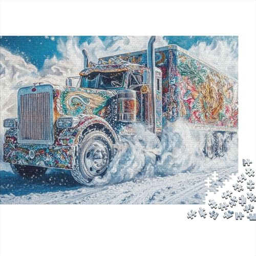 Großer LKW Puzzle 1000-teilige Schwer Puzzle Spielzeug Lernspiel Impossible Herausforderungsspielzeug Für Erwachsene Kinder 1000pcs (75x50cm) von CRKATXU