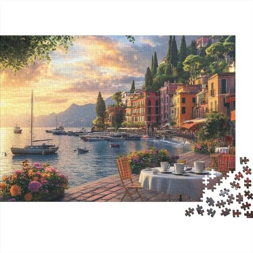 Hafen Puzzle 1000 Teile Schwer Puzzle Spielzeug Pädagogisches Spiel Impossible Cafe Herausforderungsspielzeug Für Erwachsene Und Kinder Ab 14 Jahren 1000pcs (75x50cm) von CRKATXU