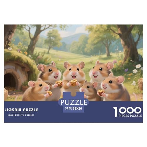 Hamster Puzzle 1000 Teile Schwer Puzzle Spielzeug Pädagogisches Spiel Impossible Herausforderungsspielzeug Für Erwachsene Und Kinder Ab 12 Jahren 38x26cm/1000pcs von CRKATXU