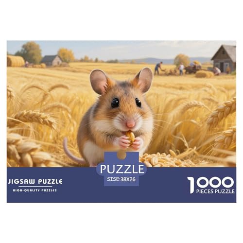 Hamster Puzzle 1000-teilige Schwer Puzzle Spielzeug Lernspiel Impossible Herausforderung Spielzeug Für Erwachsene Und Kinder in Bewährter 38x26cm/1000pcs von CRKATXU