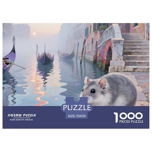Hamster Puzzles 1000 Teile Schwer Puzzle Spielzeug Lernspiel Impossible Herausforderung Spielzeug Für Erwachsene Und Kinder in Bewährter 70x50cm/1000pcs von CRKATXU